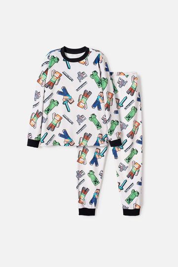 Pijama de Minecraft con pantalón largo multicolor para niño 6